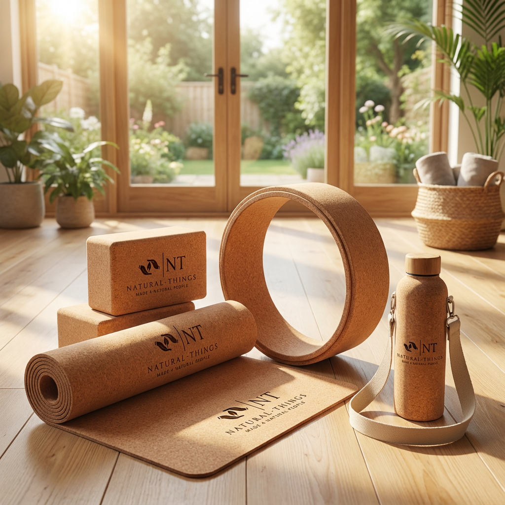 Kork Yogazubehör mit NT Logo